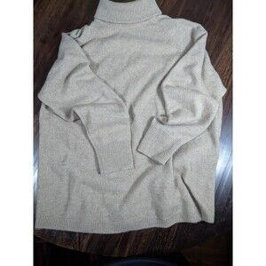 ARKET Beige Oversized Roll-Neck Wool Cashmere Sweater Size S